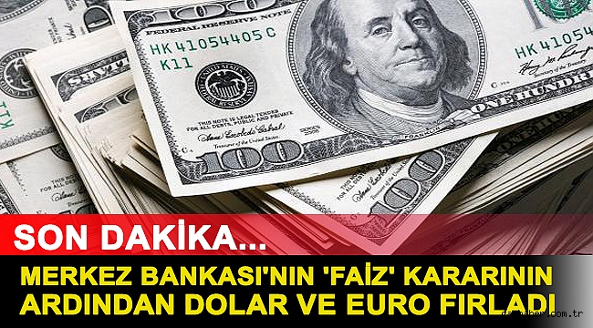 Son dakika: Merkez Bankası'nın 'faiz' kararının ardından dolar ve euro fırladı