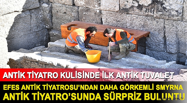 Efes Antik Tiyatrosu’ndan daha görkemli Smyrna Antik Tiyatro’sunda sürpriz buluntu