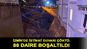 İzmir'de istinat duvarı çöktü: 88 daire boşaltıldı