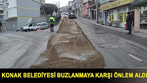 Konak Belediyesi buzlanmaya karşı önlem aldı