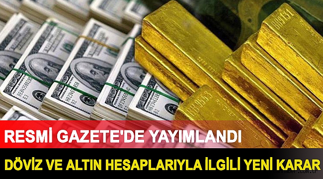 Resmi Gazete'de yayımlandı: Döviz ve altın hesaplarıyla ilgili yeni karar