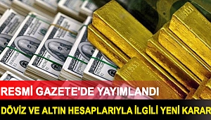 Resmi Gazete'de yayımlandı: Döviz ve altın hesaplarıyla ilgili yeni karar