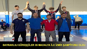 Bayraklılı güreşçiler 35 madalya ile İzmir şampiyonu oldu