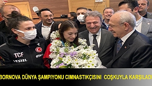 Bornova Dünya şampiyonu cimnastikçisini coşkuyla karşıladı