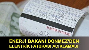 Enerji Bakanı Dönmez'den elektrik faturası açıklaması