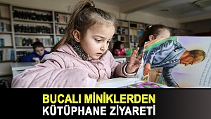 Bucalı miniklerden kütüphane ziyareti
