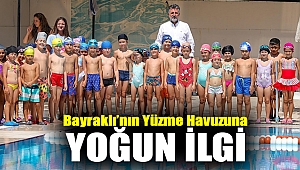 Bayraklı’nın yüzme havuzuna yoğun ilgi