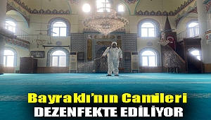 Bayraklı’nın camileri dezenfekte ediliyor