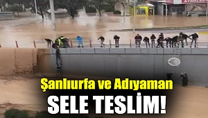 Şanlıurfa ve Adıyaman sele teslim! Korkunç görüntüler