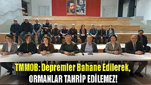 TMMOB: Depremler bahane edilerek, ormanlar tahrip edilemez!