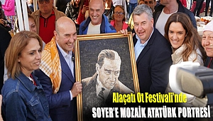 Alaçatı Ot Festivali’nde Soyer’e mozaik Atatürk Portresi