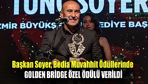 Başkan Soyer, Bedia Muvahhit Ödüllerinde Golden Bridge Özel Ödülü verildi