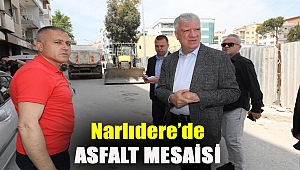 Narlıdere'de asfalt mesaisi