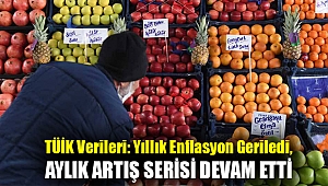 TÜİK verileri: Yıllık enflasyon geriledi, aylık artış serisi devam etti