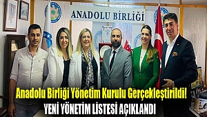 Anadolu Birliği Yönetim kurulu gerçekleştirildi! Yeni yönetim listesi açıklandı