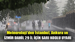 Meteoroloji'den İstanbul, Ankara ve İzmir dahil 29 il için sarı kodlu uyarı