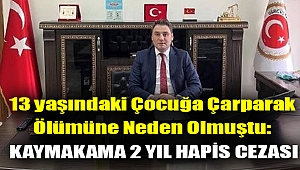 13 yaşındaki çocuğa çarparak ölümüne neden olmuştu: Kaymakama 2 yıl hapis cezası