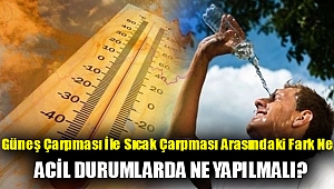 Güneş çarpması ile sıcak çarpması arasındaki fark ne, acil durumlarda ne yapılmalı?