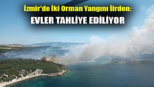 İzmir'de iki orman yangını birden: Evler tahliye ediliyor