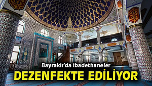 Bayraklı'da ibadethaneler dezenfekte ediliyor
