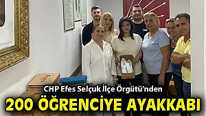 CHP Selçuk İlçe Örgütü'nden 200 öğrenciye hediye ayakkabı