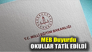 MEB duyurdu :Okullar tatil edildi