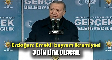 Erdoğan: Emekli bayram ikramiyesi 3 bin lira olacak