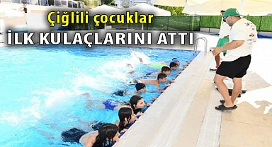 Çiğlili çocuklar ilk kulaçlarını attı