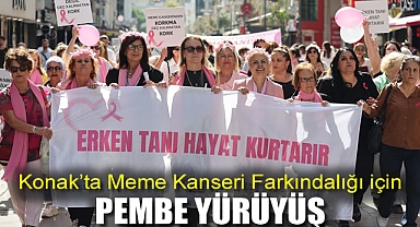 Konak'ta meme kanseri farkındalığı için pembe yürüyüş