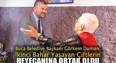 Buca Belediye Başkanı Görkem Duman, ikinci bahar yaşayan çiftlerin heyecanına ortak oldu