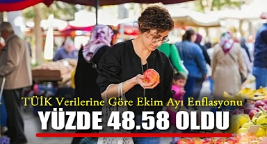 Ekim ayı enflasyonu TÜİK verilerine göre yüzde 48,58 oldu