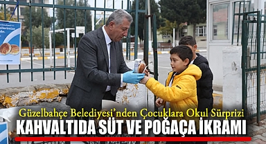 Güzelbahçe Belediyesi’nden Çocuklara Okul Sürprizi Kahvaltıda Süt ve Poğaça ikramı