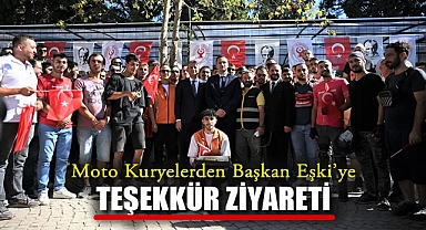 Moto Kuryelerden Başkan Eşki’ye Teşekkür Ziyareti