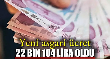 Yeni asgari ücret 22 bin 104 lira oldu