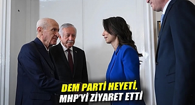 DEM Parti heyeti, MHP'yi ziyaret etti: Bahçeli kapıda karşıladı