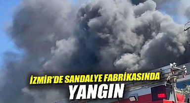 İzmir'de Sandalye Fabrikasında Yangın