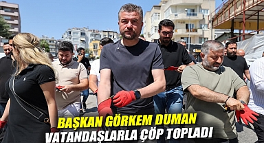Başkan Görkem Duman vatandaşlarla çöp topladı