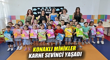 Konaklı minikler karne sevinci yaşadı