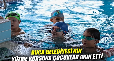 Buca Belediyesi’nin yüzme kursuna çocuklar akın etti