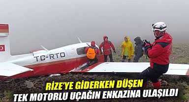 Rize'ye giderken düşen tek motorlu uçağın enkazına ulaşıldı: Pilot Demirci yaşamını yitirdi