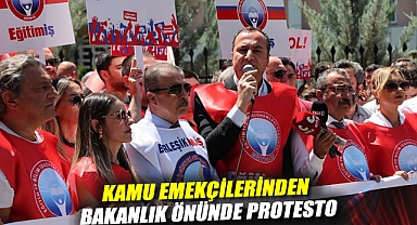 Kamu emekçilerinden bakanlık önünde protesto