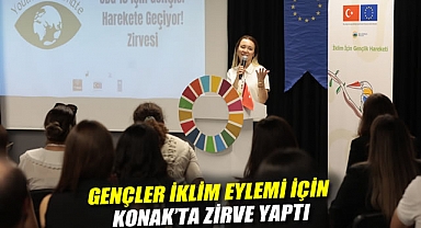 Gençler iklim eylemi için Konak'ta zirve yaptı