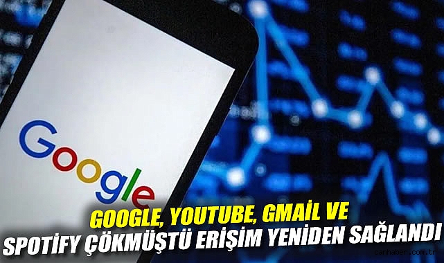 Google, YouTube, Gmail ve Spotify çökmüştü: Erişim yeniden sağlandı!