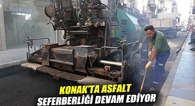 Konak'ta asfalt seferberliği devam ediyor