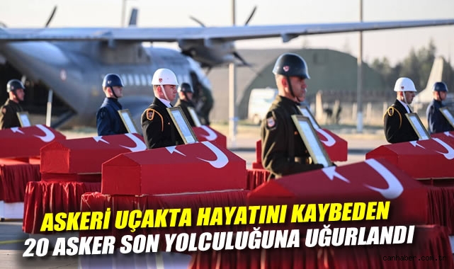 Gürcistan'da düşen askeri uçakta hayatını kaybeden 20 asker son yolculuğuna uğurlandı
