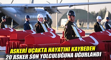 Gürcistan'da düşen askeri uçakta hayatını kaybeden 20 asker son yolculuğuna uğurlandı