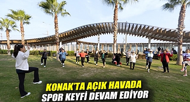 Konak’ta açık havada spor keyfi devam ediyor