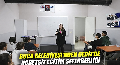 BUCA BELEDİYESİ'NDEN GEDİZ'DE ÜCRETSİZ EĞİTİM SEFERBERLİĞİ