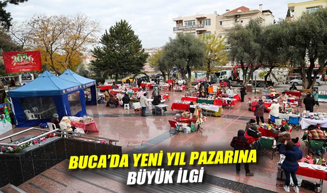 Buca'da yeni yıl pazarına büyük ilgi
