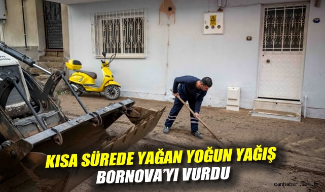 Kısa sürede yağan yoğun yağış Bornova'yı vurdu